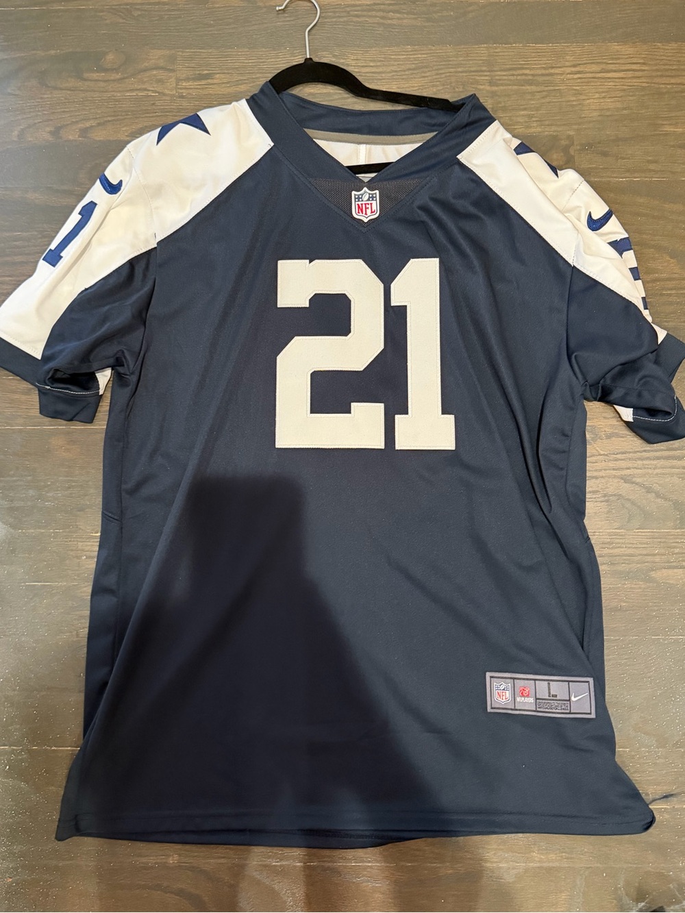 NFL Dallas Cowboys Navy and White #21 Jersey elliott size large men